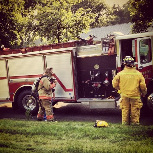 All I wanted to do tonight was make dinner and lay in bed watching TV with my girl. Err, instead I’ve got my second visit from the fire department in two weeks. (Taken with Instagram)