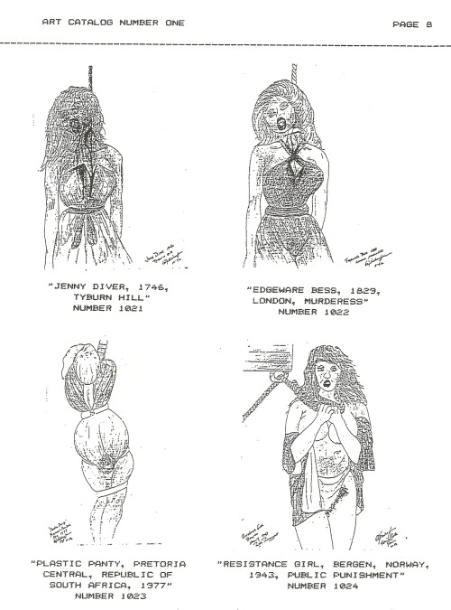 A Page From GJ Schaefer’s Art Catalog Of Drawings He Did Of Executed Women.