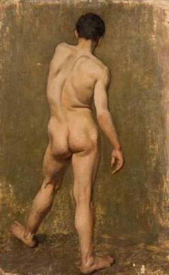 mrsramseysshawl:  Hubert Williams (British, 1905-1989), Portrait of a male nude in the studio, inscribed Voysey, 1930 