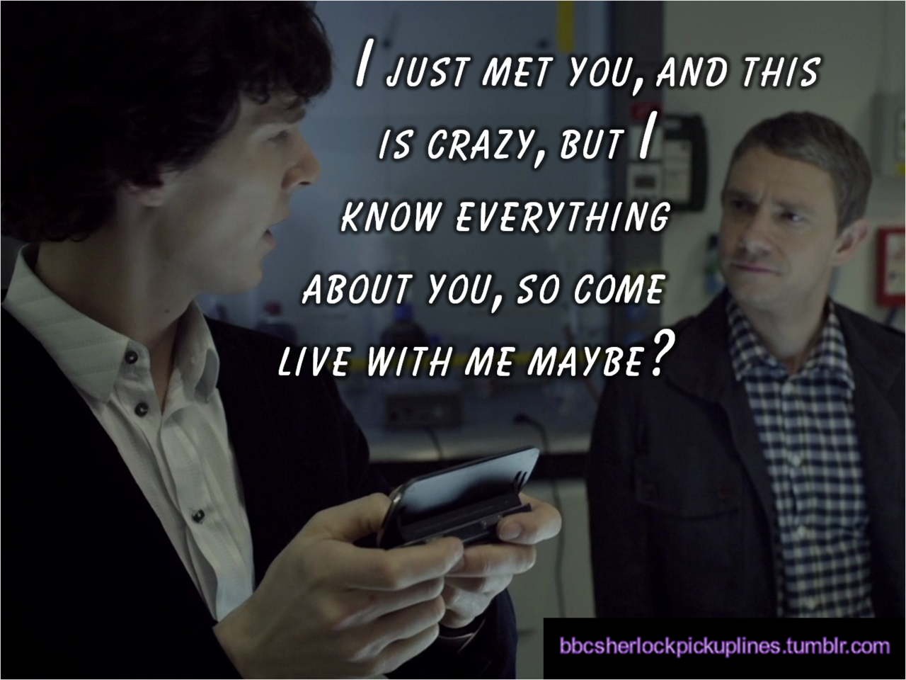 The best of series one references, from BBC Sherlock pick-up lines.