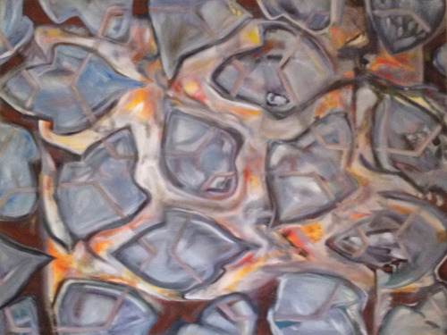 title: counter chaotic moment oil on canvas 38 X 46any movement every movement there is potential us