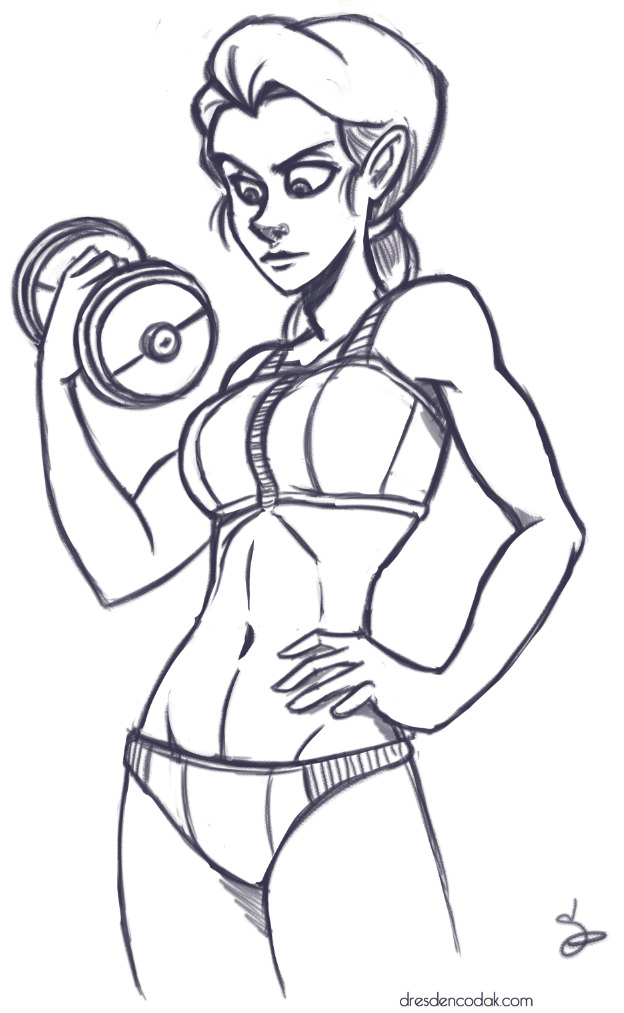 Warmup drawing: did you know that Vonnie was buff? It’s true! She has a very high fitness score as determined by the Department of Kilter.