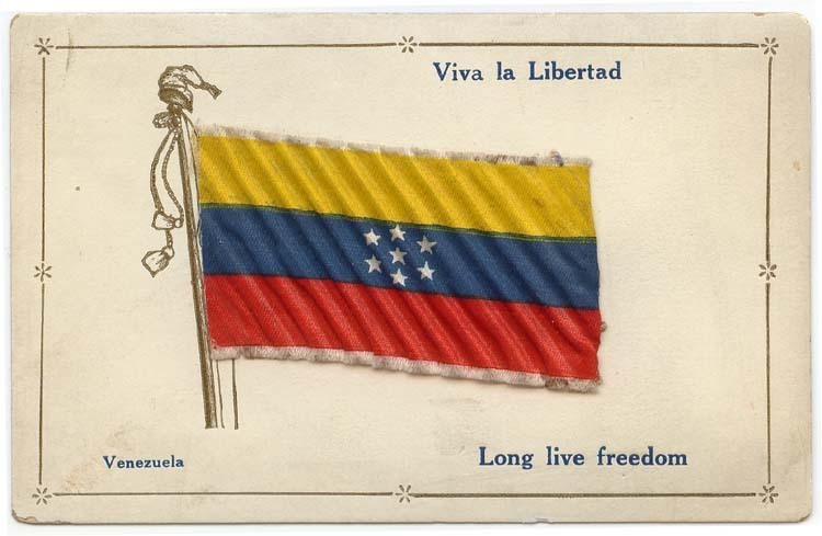 “ BANDERA DE VENEZUELA POSTCARD
Vintage Attached Silk Flag Post Card, VENEZUELA An early postcard with an attached silk flag, VENEZUELA. Postally unused. Pub. by J. Koehler Inc. No creases, some wear. Guaranteed authentic
”