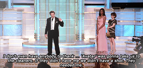 Tony Stark apparently accepting an award on behalf of Robert Downey Jr.  