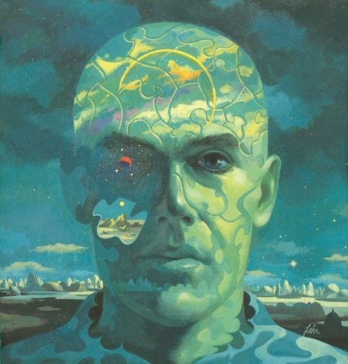 Paul Lehr’s artwork was used for the cover of the sci-fi novel Crompton Divided, by Robert She