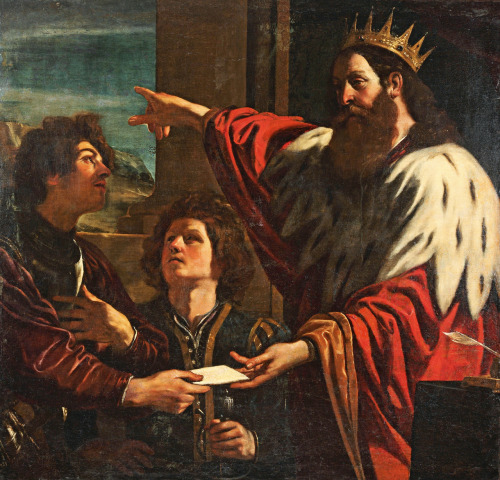 necspenecmetu: Giovanni Francesco Barbieri (Il Guercino), King David Presents a Letter to Uriah, 17t