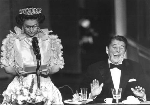  Britain and America.The Queen and Ronald Reagan.