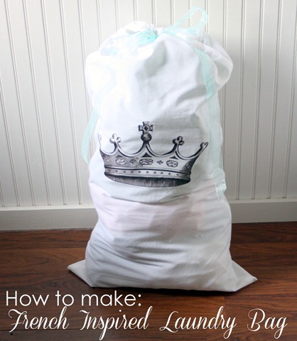 DIY College Laundry Bag with Iron On Transfer Tutorial by The Graphics Fairy here. I&rsquo;