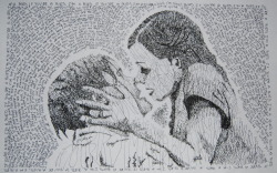 xunrou:  pandorahollywood:  wildeinferno:  found this today! i did this when i was in high school. it’s a drawing of noah and allie from the notebook. the two are drawn with the words “if i’m a bird, you’re a bird” over and over, and the background