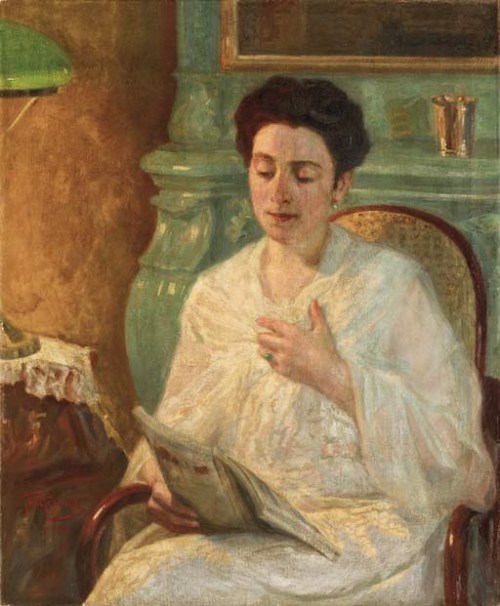 Portrait of a Woman (1893). Leonid Osipovich Pasternak (Russian, 1862-1945, post-impressionism). Oil