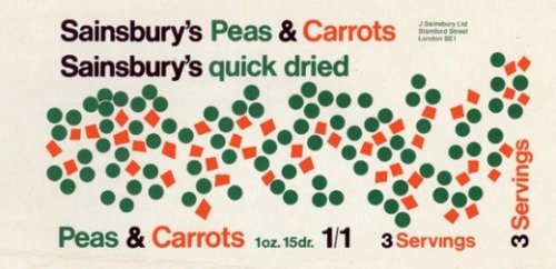 Sainsburys own-brand dried peas & carrots, 1970