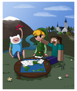 fyeahadventuretime:  Finn, Link, and Steve