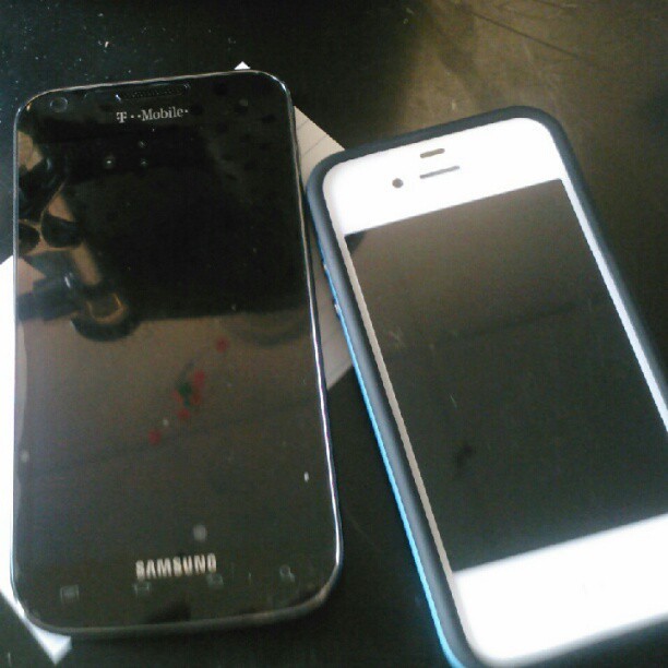 My daily phone on the left, school phone on the right (Taken with Instagram)