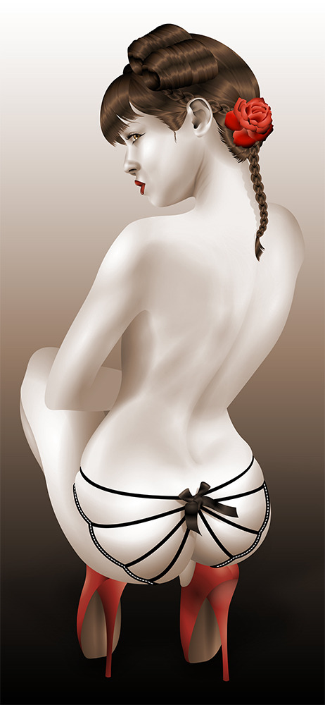modelmika:  A digital art piece by Hawaiian Bryan! Model/MUA/H [braid was added: