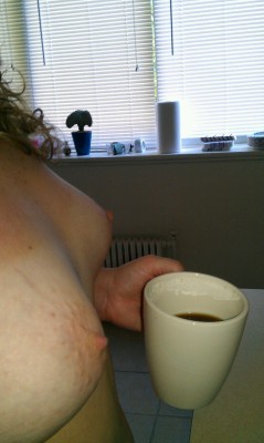 secretlykinky:  Boobs and coffee!  Not sure why i like this&hellip; but i think it its how i want to wake up every morning