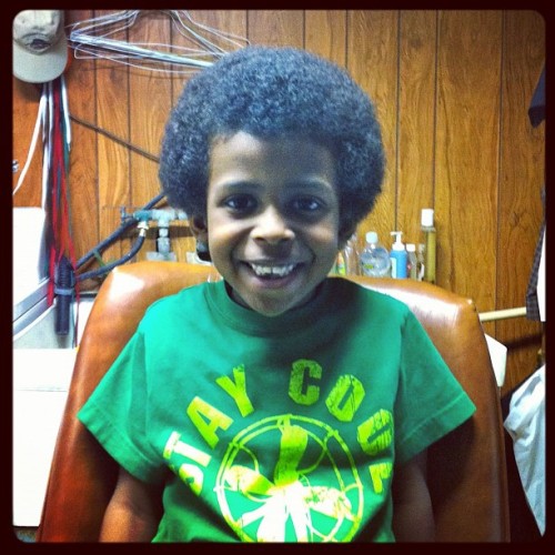 The boy tryin to be like his dad! #throwback #family #P.MillerSpecial (Taken with Instagram)