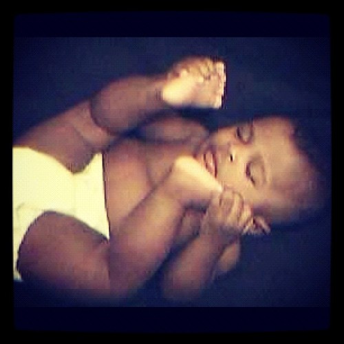 Asleep holding his feet! #instaphoto #family #throwback  (Taken with Instagram)