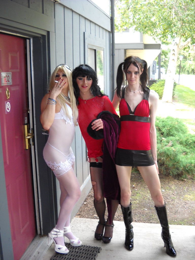 tiatransformsbottoms:  Left to right: Jade Vix, Layla, KittyKaiti all TS. I took