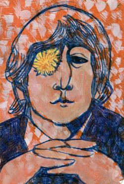 fuckyeahpsychedelics:  “Lennon And A Flower” by jossujb 