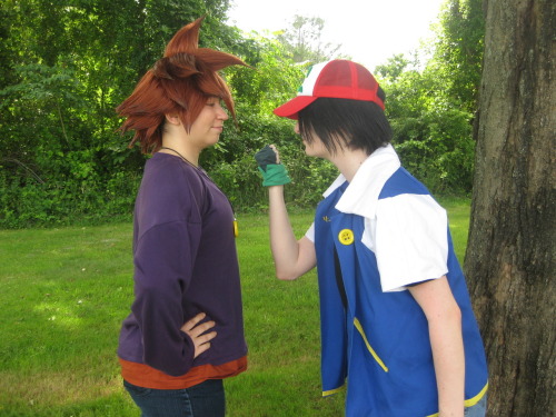 askashandgary:  girl-in-the-library:  Pokemon Photoshoot Part 1:Rivals Intro Part 2: Friends Part 3: More than friends Part 4: Individual poses Part 5: In which we attempt to recreate a couple of internet memes  ((June 2012 - Rivalry!)) 