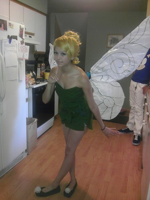 goddessofdarkness007:  Yay. Finished my tinkerbell cosplay :D  wow.  that looks very nice!  The hair.  The wings.  Even the shoes!!