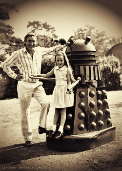 doctorwho:  Terry Nation (creator of the Daleks) and his daughter. And a Dalek. 