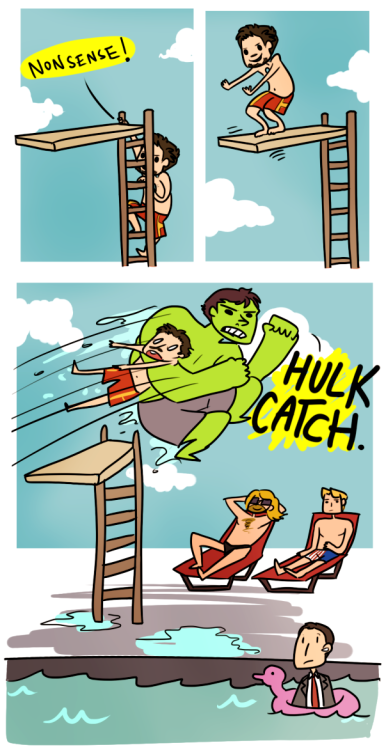 phoenixfire-thewizardgoddess:  zippythewondersquirrel:  trusotoan:  under-base:  notacircusmonkey:  Agent Coulson swimming in his suit…   #SWIM SUIT  SWIM FUCKING SUIT    Thor in a thong.  His Thor-ng is adorable… 