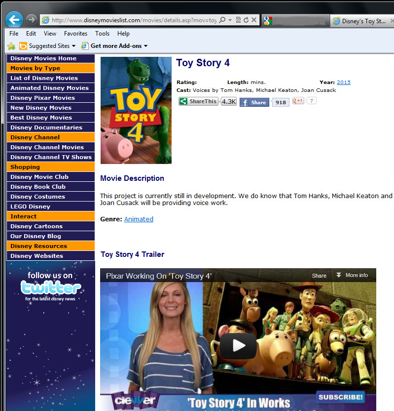 disneytrivia:
“ Dear Disney/Pixar,
Please stop. Toy Story was brilliant, Toy Story 2 was a great follow up, and Toy Story 3 was a beautiful way to end the franchise.
Why do you have to make another one? You’re going to ruin it! You ended the story!...