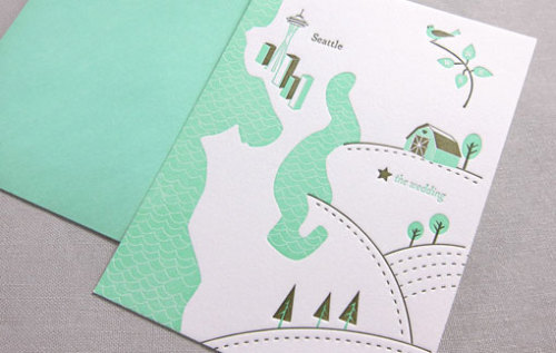 Hum Creative www.humcreative.comLetterpress wedding invitation from US.