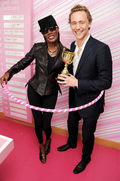 rubdown:  TOM HIDDLESTON HULA HOOPING AND PLAYING PING PONG WITH GRACE JONES ALERT