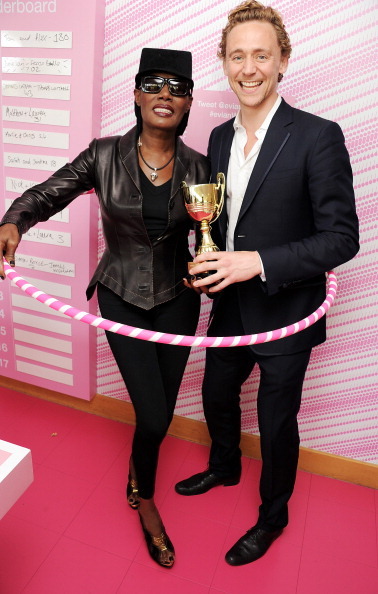 rubdown:  TOM HIDDLESTON HULA HOOPING AND PLAYING PING PONG WITH GRACE JONES ALERT