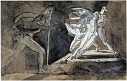 Cavetocanvas:  John Henry Fuseli, Edgar, Feigning Madness, Approaches King Lear