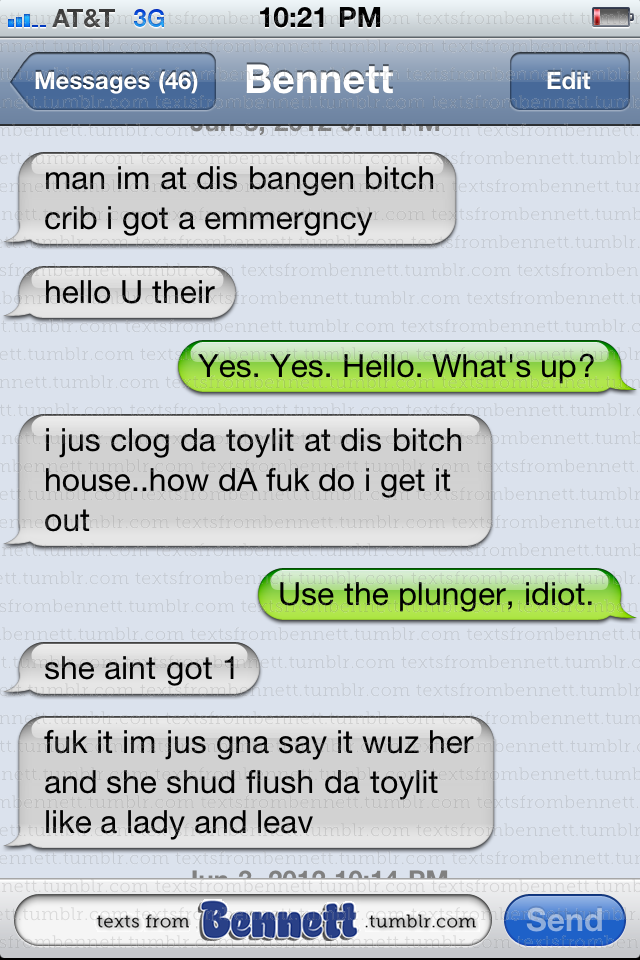 textsfrombennett:  This is how my Cousin Bennett handles a crisis