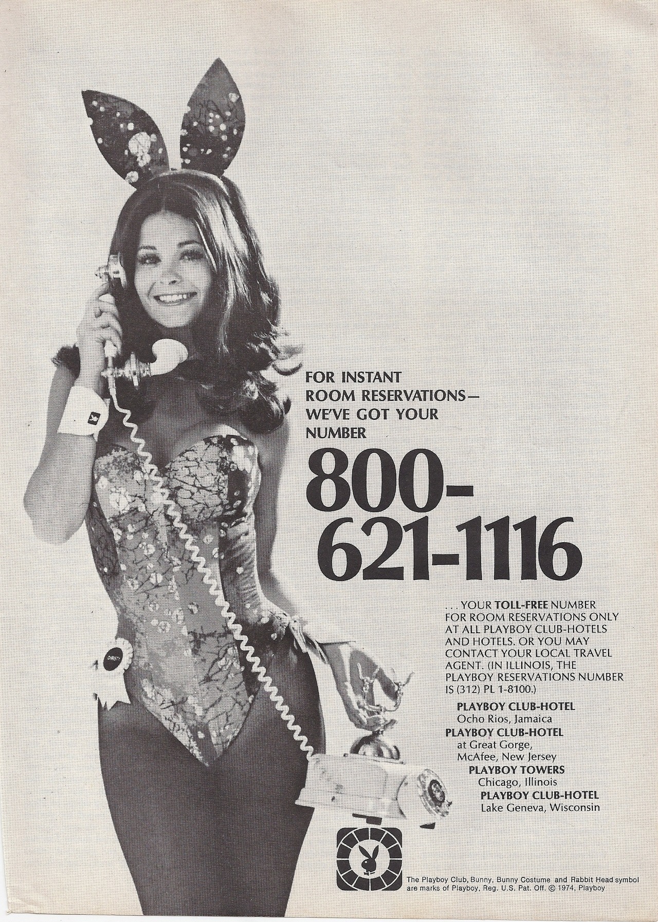 Playboy Club, Vintage Ad, Playboy - December 1974