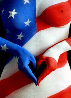 nudeforjoy:the Stars and Stripes with Love..naturally