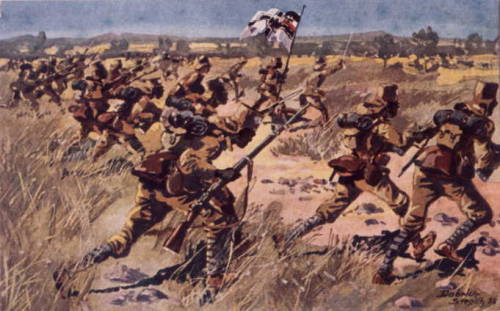 pro-patria-mori:A painting showing WW1 Imperial German Askari charging forward. The German empire 
