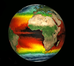 vetesta:  Fluid dynamics of Earth’s ocean, colored by surface temperature. Credit: NOAA, Thomas Delworth, Anthony Rosati.  Watch the animation here. 