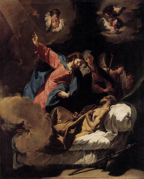 centuriespast:  PITTONI, GiambattistaThe Death of Joseph-Oil on canvas, 97 x 79 cmCharlottenburg Palace, Berlin 