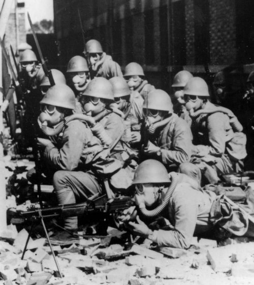 Japanese troops on the streets of Shanghai, ca.1942