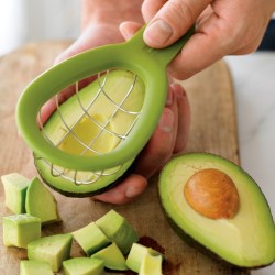 ourinterwebs:  feelgood-andhealthy:  Avocado slicer (x)Banana slicer (x)Strawberry slicer (x)  others (not pictured): Pineapple slicer (x)Melon slicer (x)   This changes EVERYTHING  this would be great if every fruit was the same size&hellip;