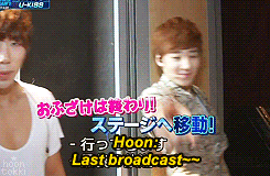 hoontokki:  Kevin & Hoon before going on stage (￣▽￣;) 