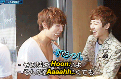 hoontokki:  Kevin & Hoon before going on stage (￣▽￣;) 