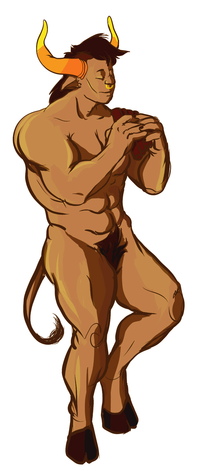whatinsomnia:  Inked that last sketch of minotaur bara!Tavros; by request of headtraumakid.