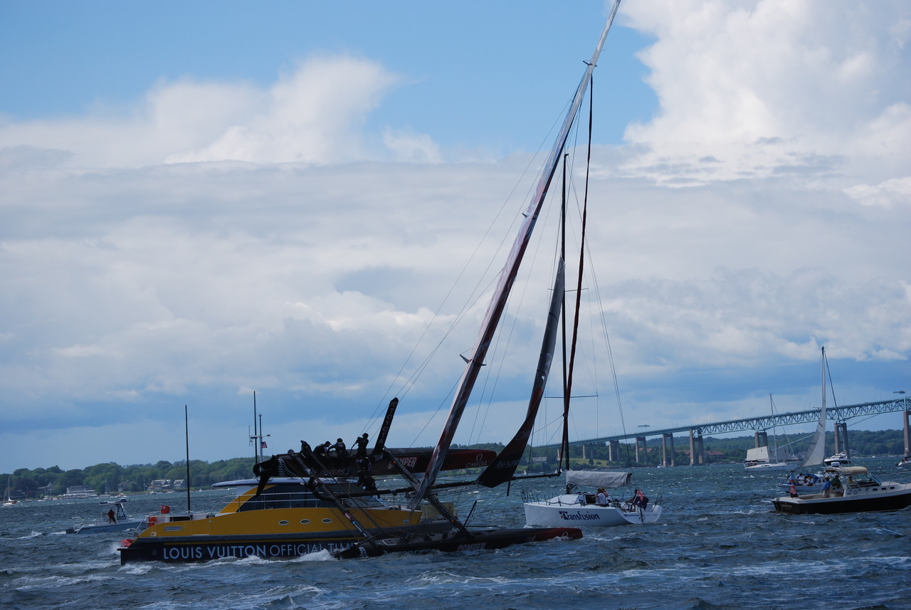 Boarding party!  sailnewport:  Even when racing ends, the opportunity for carnage