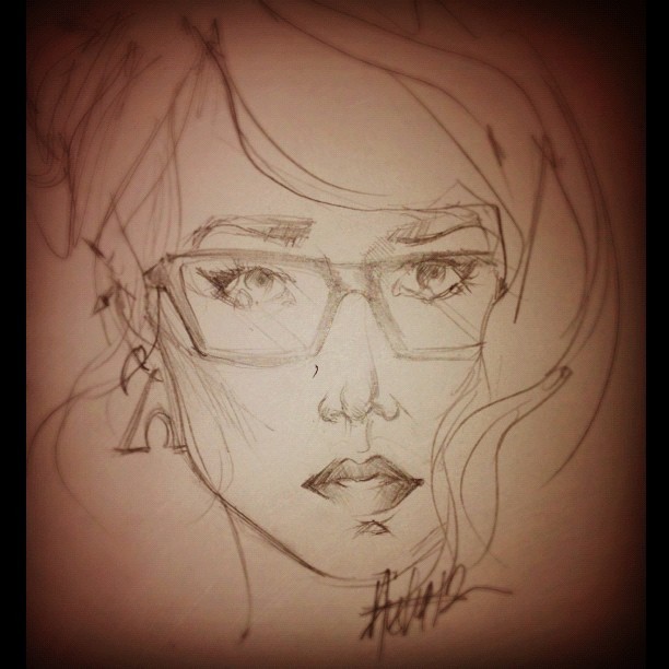 aishazamm:  Here’s a quick self portrait of me that looks nothing like me. First