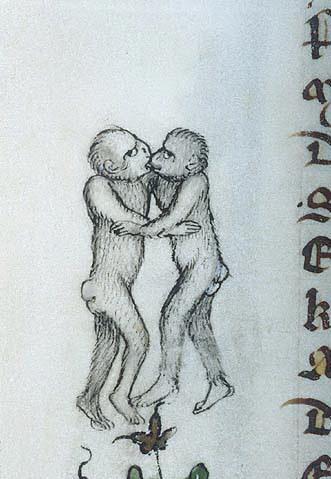 MONKEY LOVEJacques, de Longuyon, Les voeux du paon. Tournai (?), ca. 1350.NY, Pierpont Morgan Librar