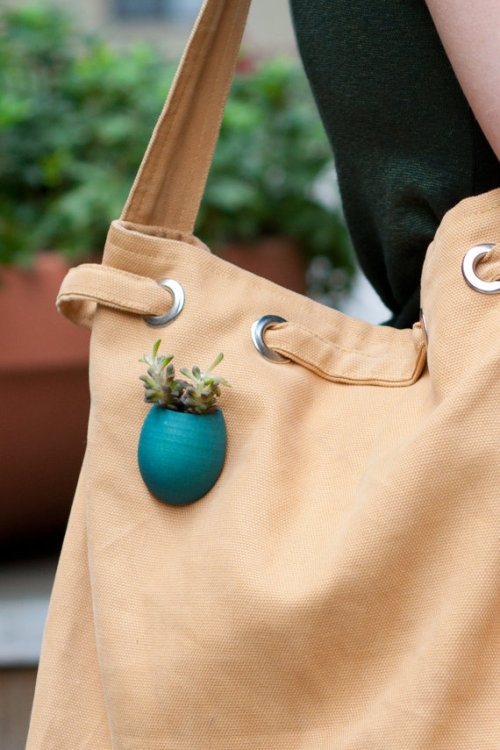sosuperawesome:Planters for your bike, planters for your lapel, planters for your bag From wearablep