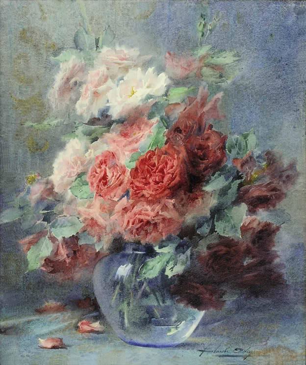 wasbella102:  Still life of roses in a vase: Blanche Odin 