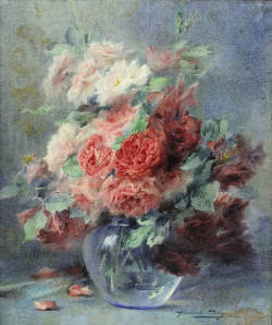 wasbella102:  Still life of roses in a vase: