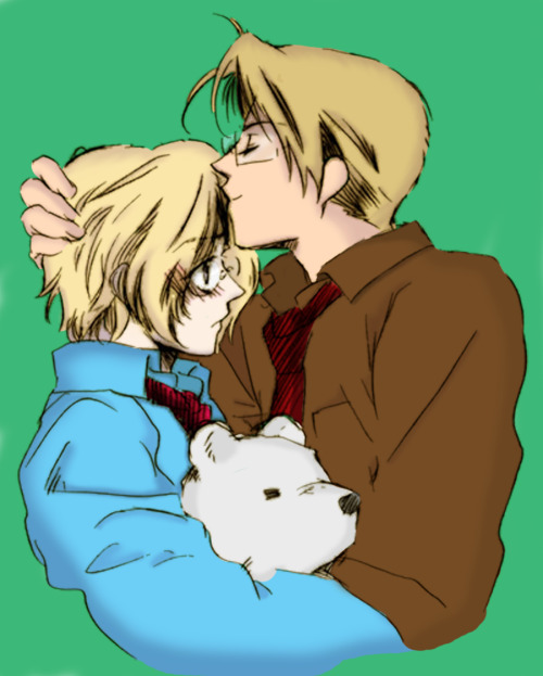 hetalia-otp-confessions:America and Canada by ~koharukage
